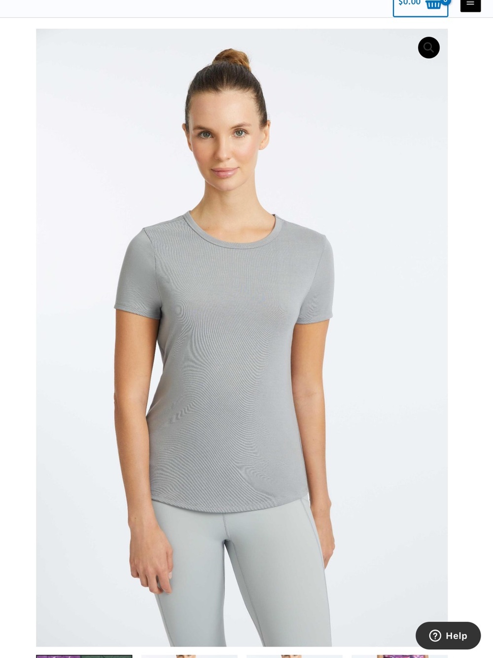 Light Gray Women’s Short Sleeve Crew Neck Yoga Top